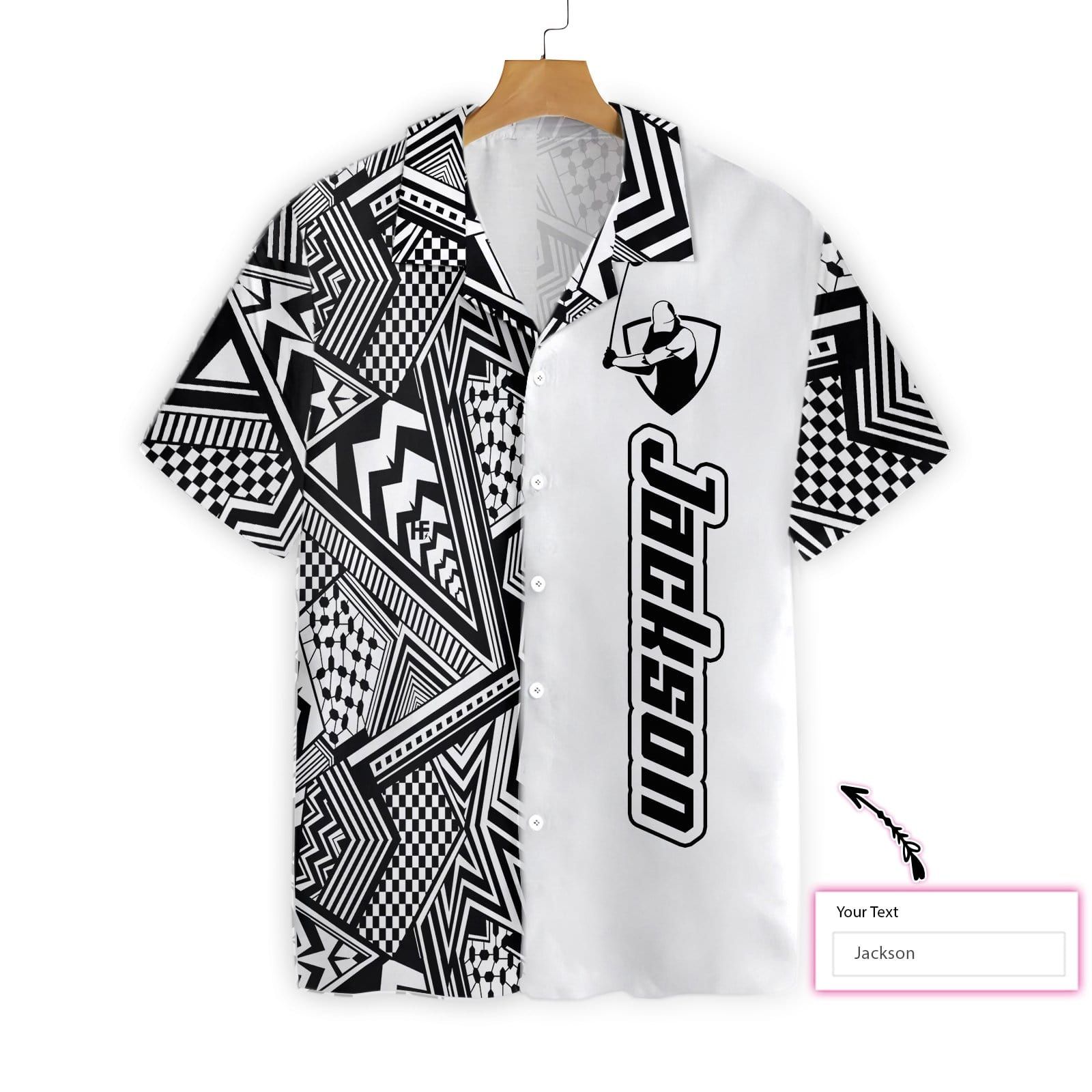 Felacia [Hawaii Shirt] Personalized Black and White Golfaholic Hawaiian Aloha Shirts-ZX2293